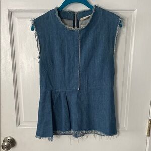 Golden Goose Deluxe Brand Denim Top with Frayed Edges